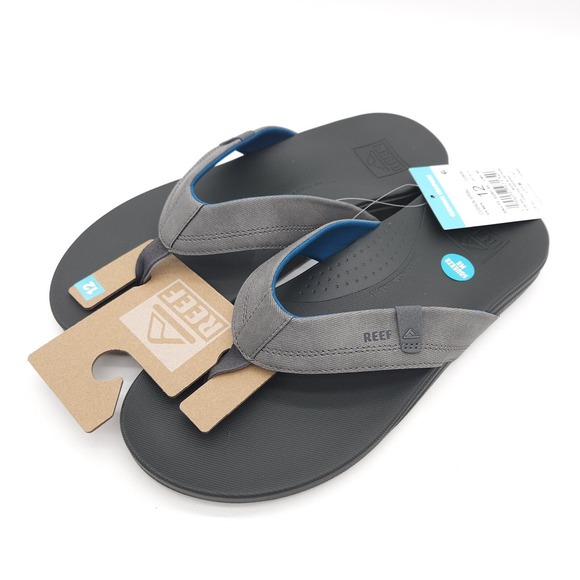 Reef (Mens Size 12) Cushion Comfort Spring Thong Flip Flop Sandals Grey Blue New - Picture 1 of 5